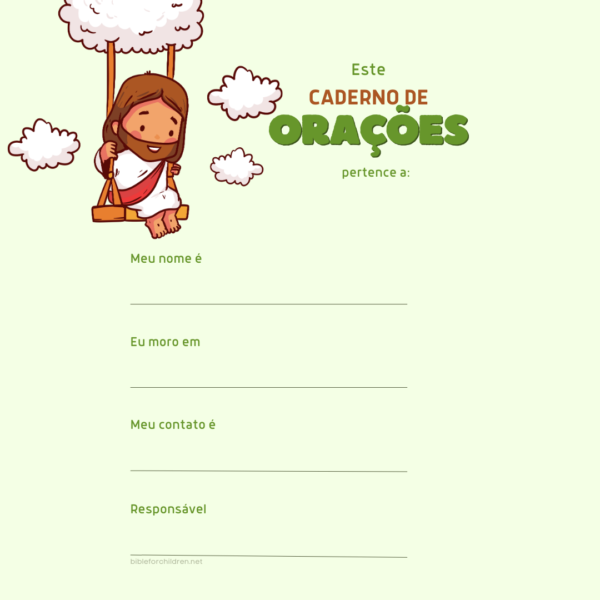 Meu caderno de Oração para imprimir